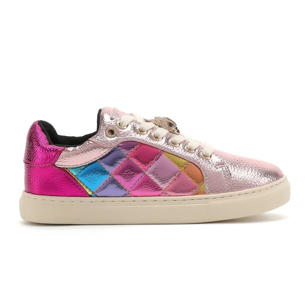 Kurt Geiger Mini Lane Stained Glass Cracked Metallic Sneaker Size 4